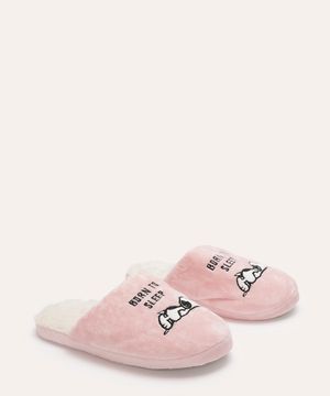 pantufa de pelúcia snoopy rosa