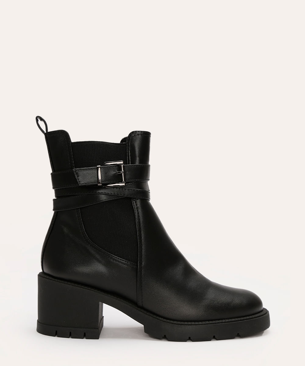 bota chelsea com fivela oneself preto