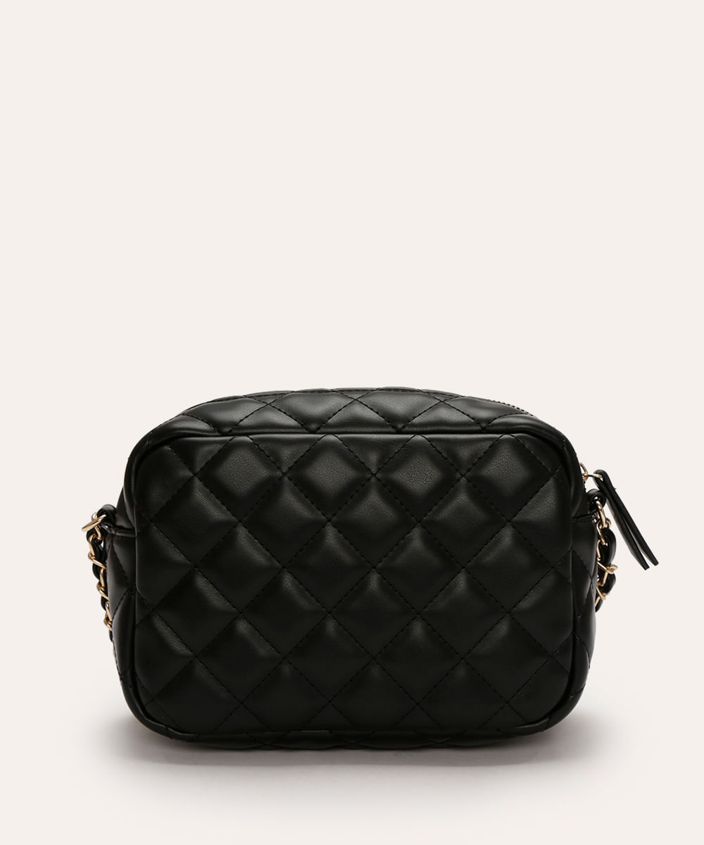 bolsa matelassê com alça corrente preto