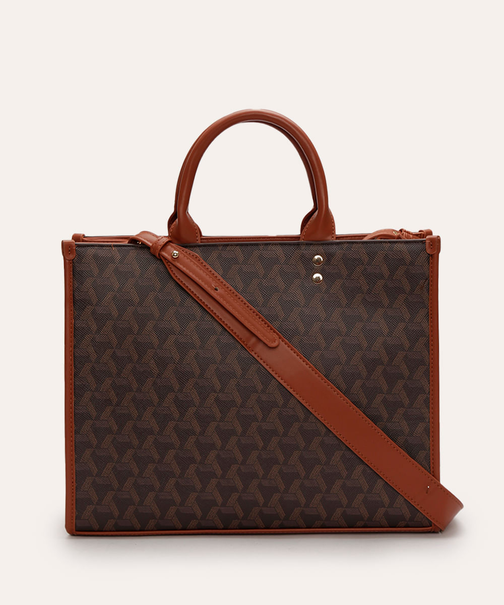 bolsa tote geométrica  - camelo