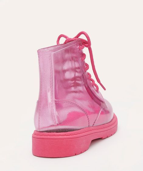 galocha infantil glitter com meia rosa