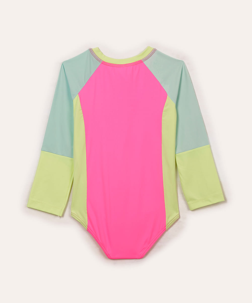 body infantil manga longa proteção uv colorido