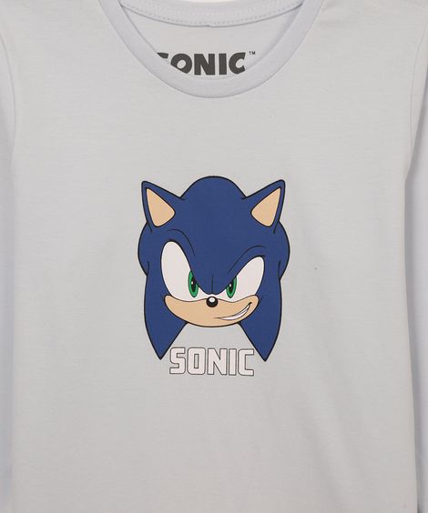 camiseta de algodão infantil sonic azul