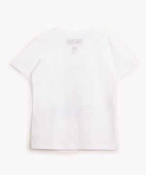 camiseta de algodão infantil one piece manga curta off white