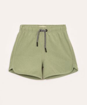 short infantil cós elástico com bolso verde claro