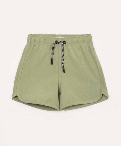 short infantil cós elástico com bolso verde claro