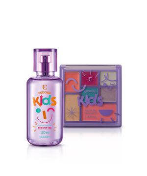 Combo Eudora Kids Palete de Maquiagem Multifuncional Poder Colorido 7g Era Uma Vez Colônia Infantil 100ml