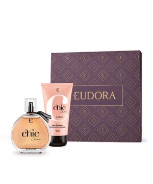 Combo Presente Dia das Mães Chic Chérie Desodorante Colônia 95ml Loção Corporal 150ml Sacola Eudora M