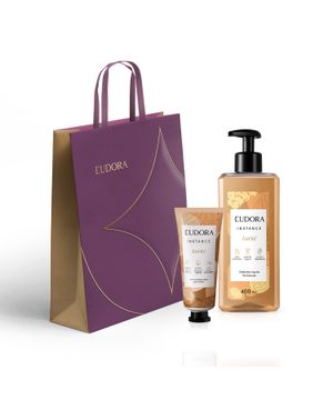 Combo Presente Dia das Mães Instance Karité Sabonete Líquido Perfumado 400ml Creme Perfumado para Mãos 30g  Sacola Eudora Tamanho M