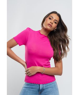 Blusa Malha Fria Modal Princesa M/C Pink Salvatore Fashion