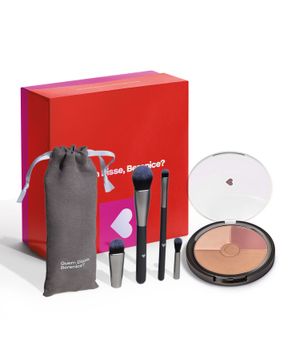 Combo Presente Dia das Mães: Pó Compacto Facial Multiefeitos Kit de Pincéis Caixa de Presente