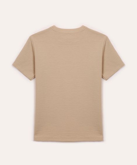 camiseta de algodão infantil texturizada bege