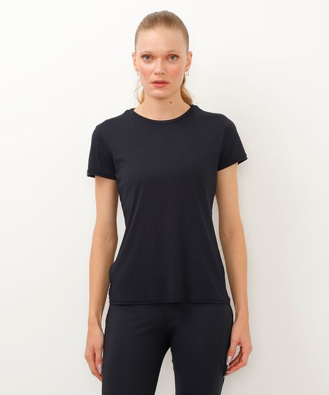 camiseta de poliamida manga curta cea sports preta