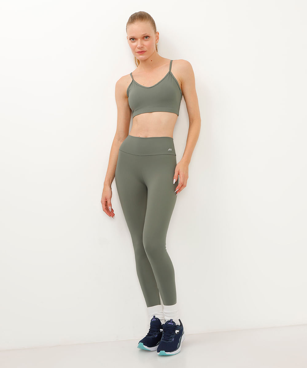 calça legging esportiva ace verde militar