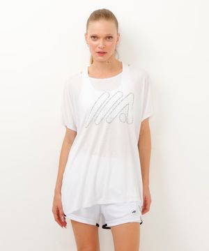 blusa de viscose ampla decote costas esportiva ace branco