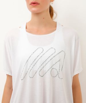 blusa de viscose ampla decote costas esportiva ace branco