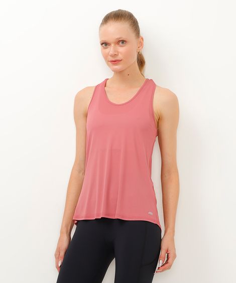 regata de poliamida com prega ace esportiva rosa - rosê