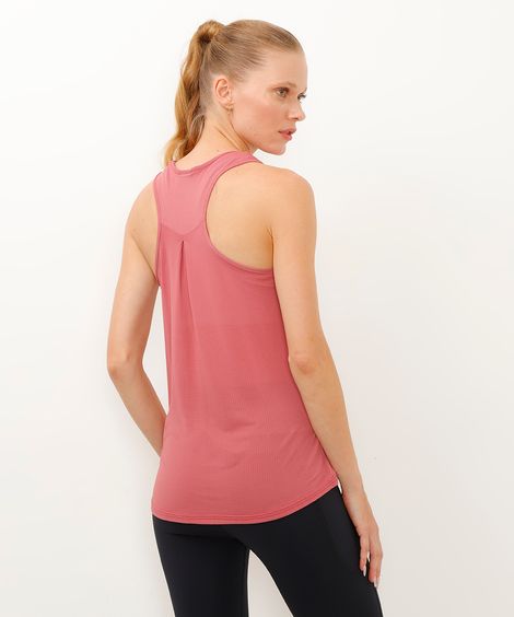 regata de poliamida com prega ace esportiva rosa - rosê