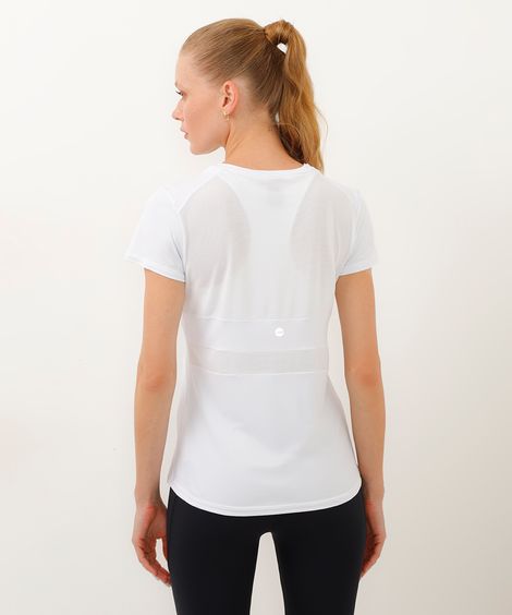 camiseta de poliamida manga curta cea sports branca