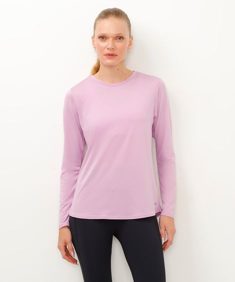 camiseta proteção uv esportiva lilás
