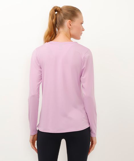 camiseta proteção uv esportiva lilás