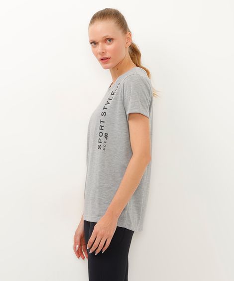 camiseta sport style esportiva cinza