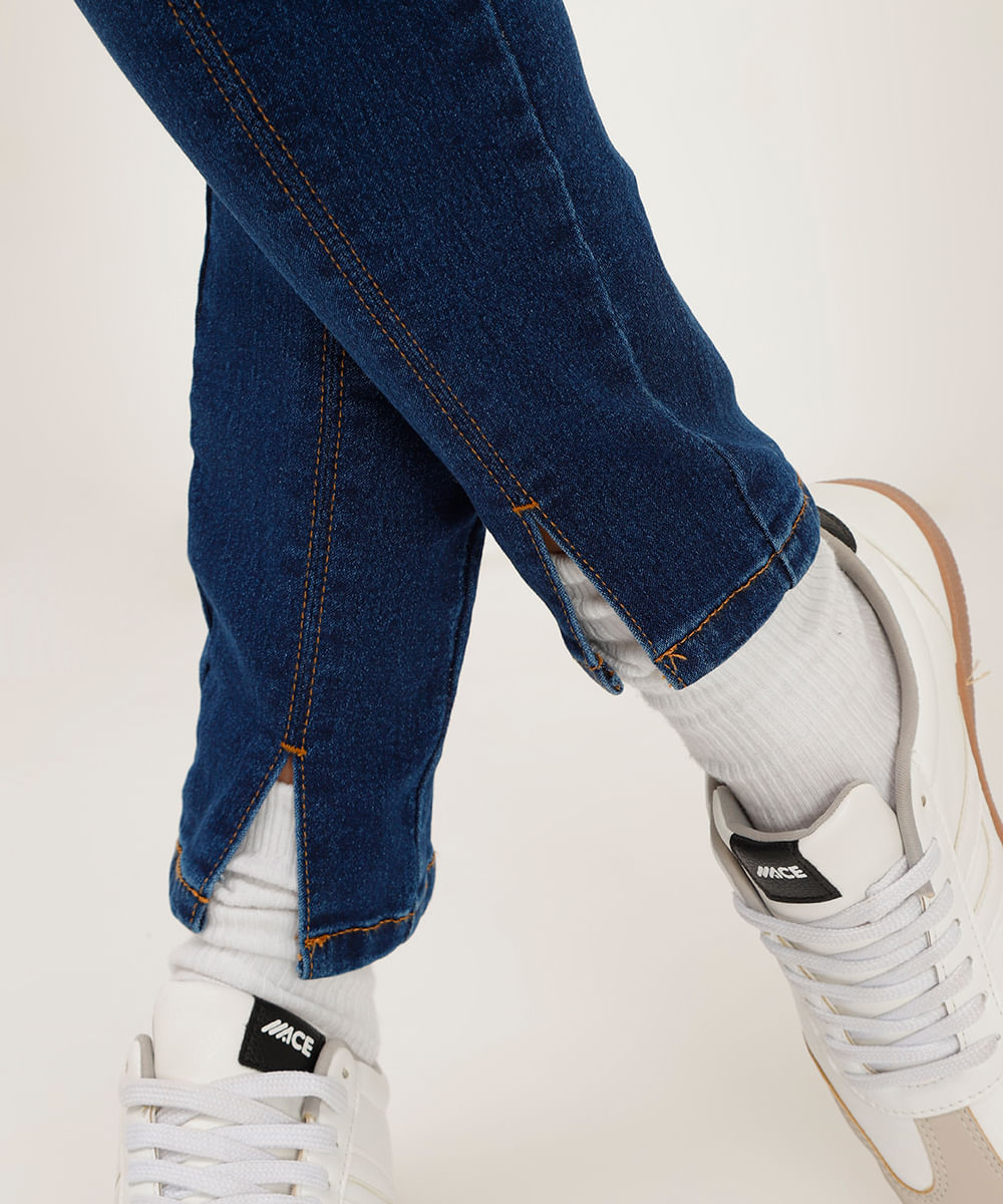 calça jeans cigarrete cintura alta sawary azul