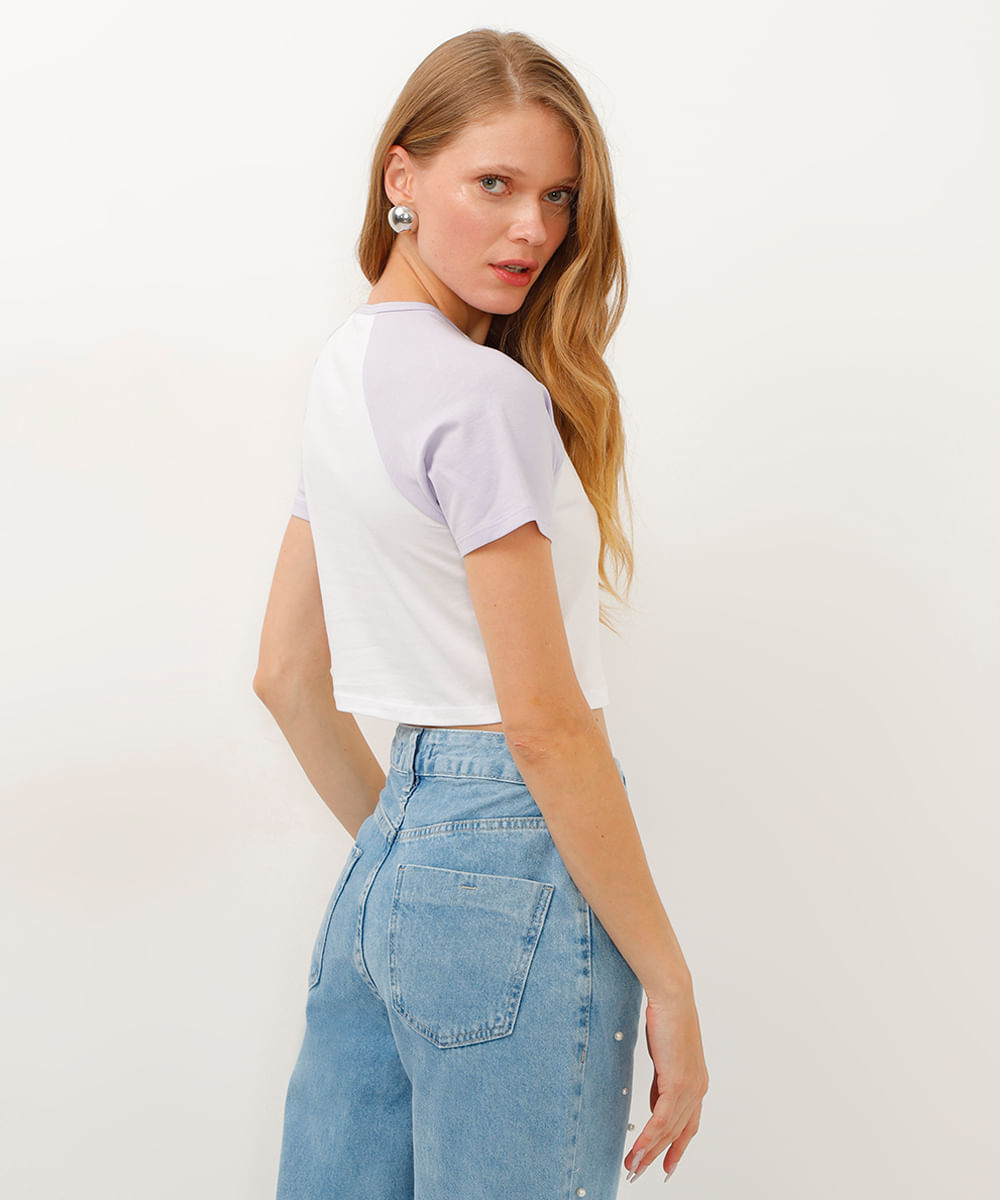cropped de algodão peruano los angeles off white
