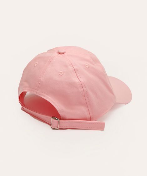 boné aba curva bordado drink rosa claro