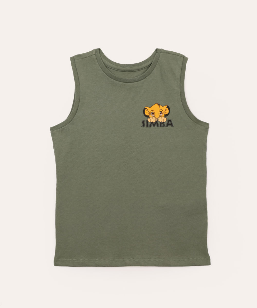 regata de algodão infantil simba verde