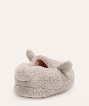 pantufa infantil de pelúcia coelho cinza