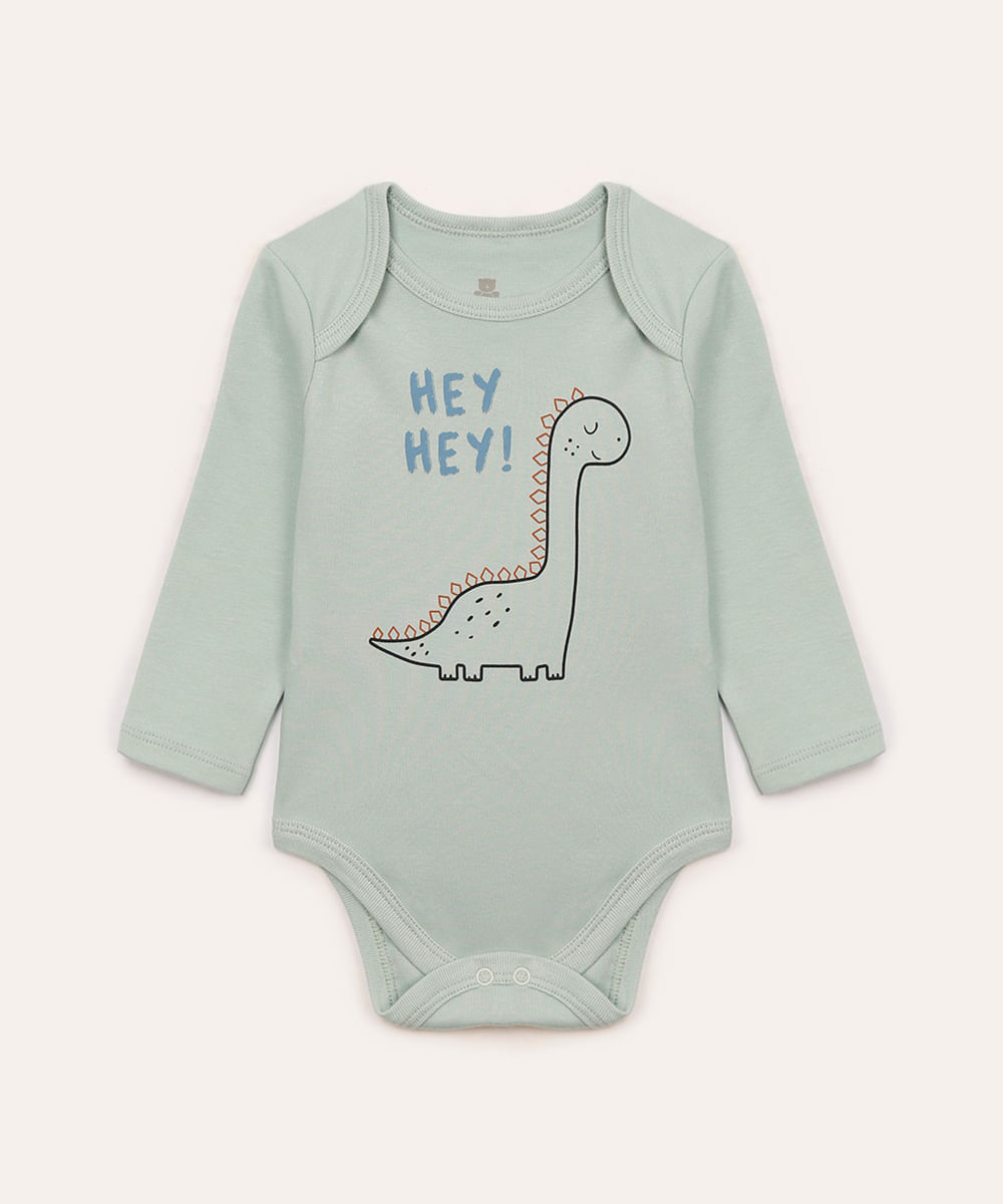 body de algodão infantil dinossauro azul