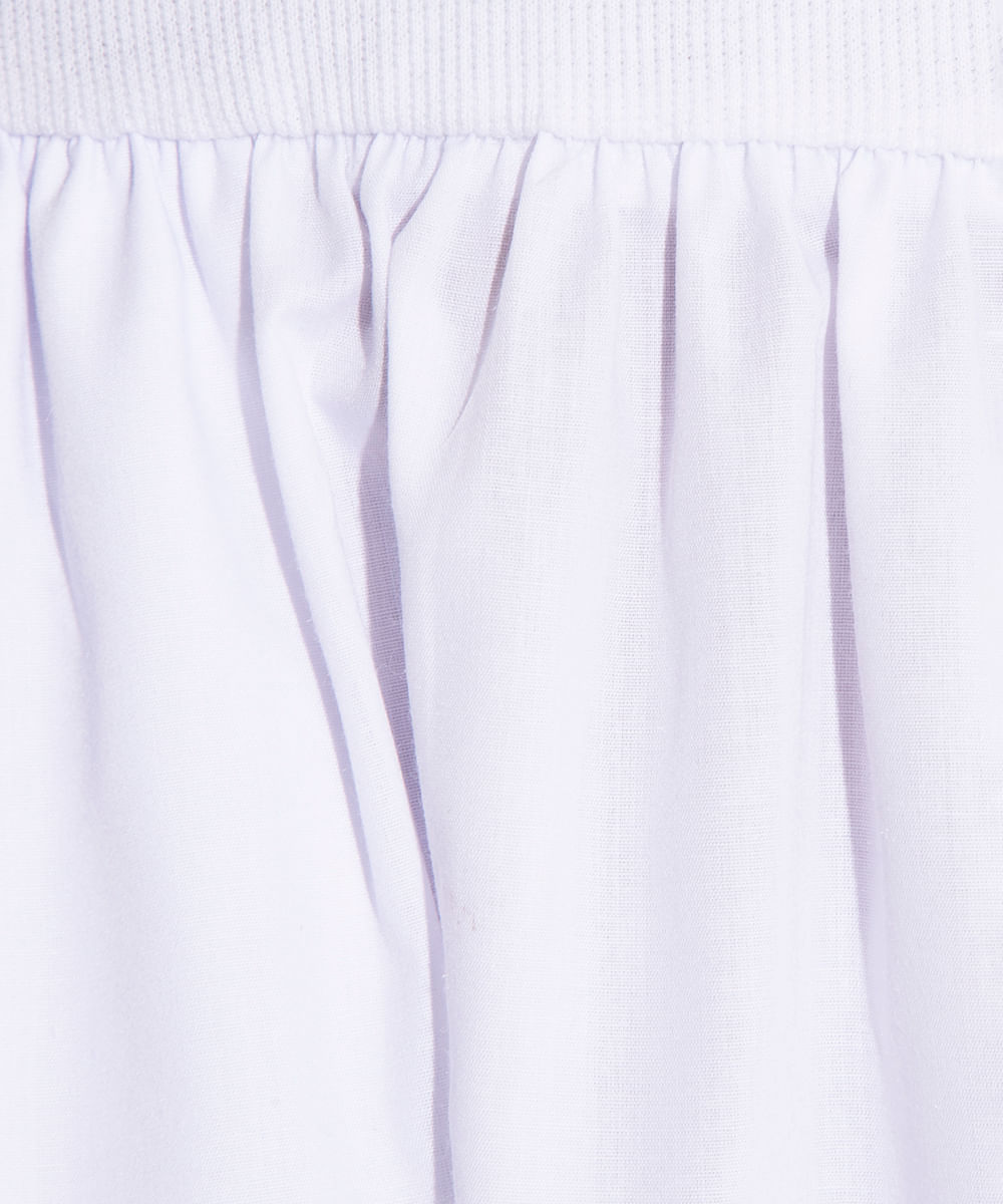 vestido de algodão com saia volumosa mindset branco