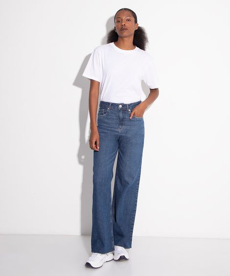 calça jeans new york cintura alta mindset azul