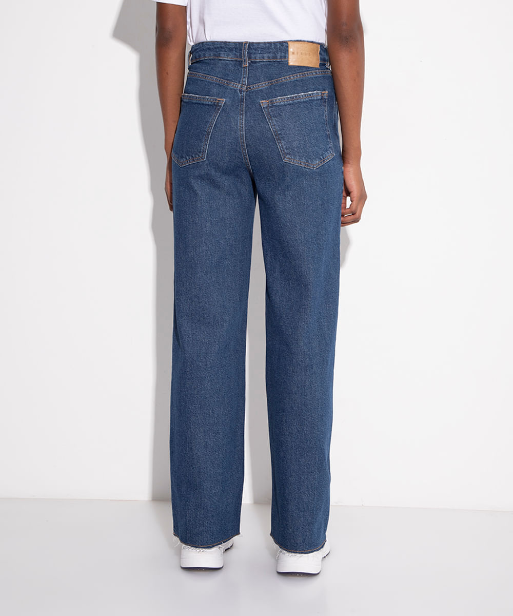 calça jeans new york cintura alta mindset azul