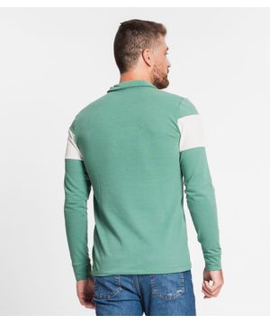 Camisa Polo Masculina Em Meia Malha Diametro Verde