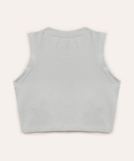 cropped de algodão juvenil alça média azul