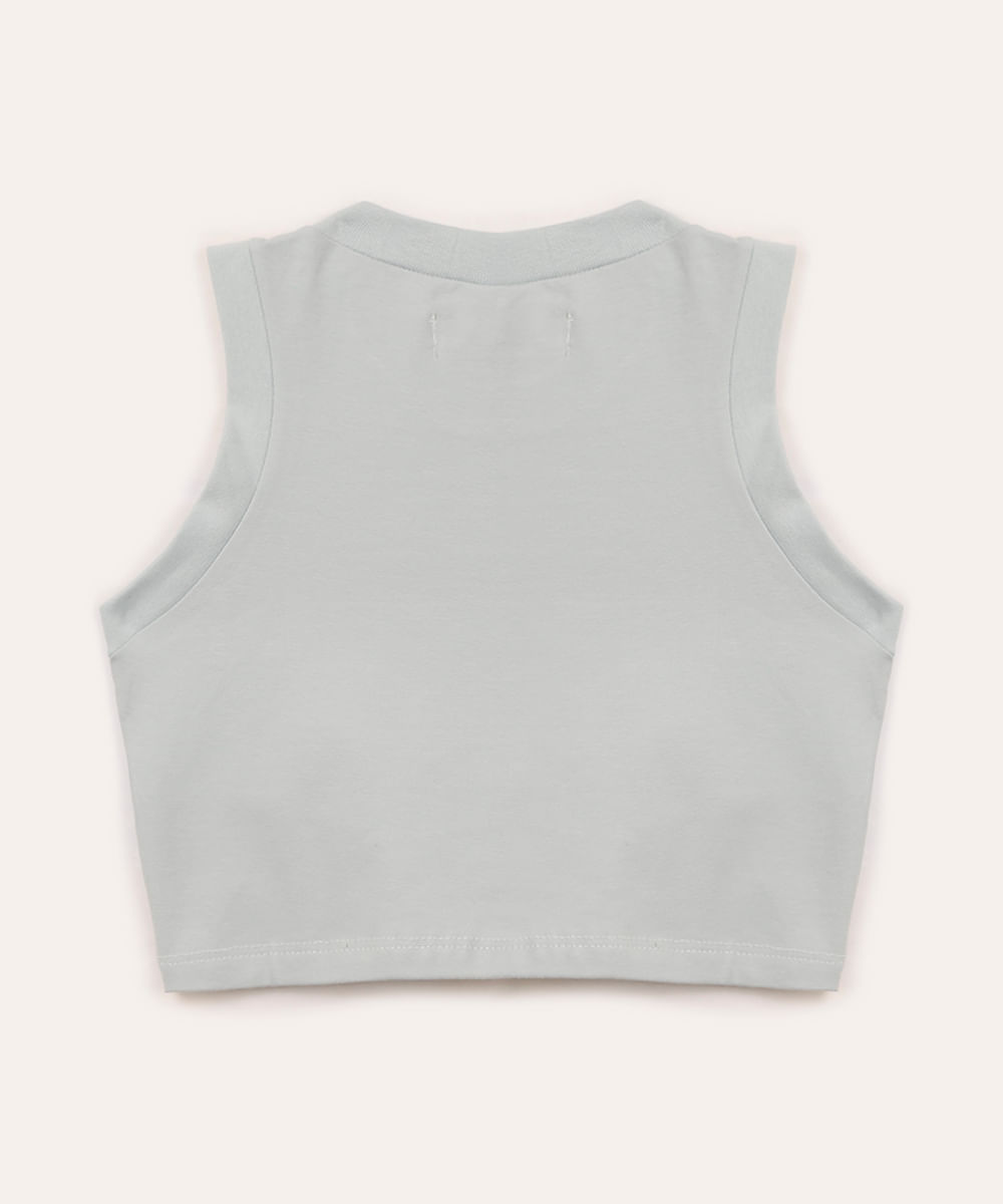 cropped de algodão juvenil alça média azul