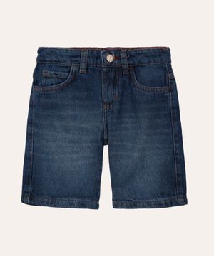 bermuda jeans infantil slim com bolso azul