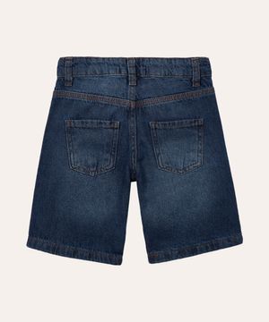 bermuda jeans infantil slim com bolso azul