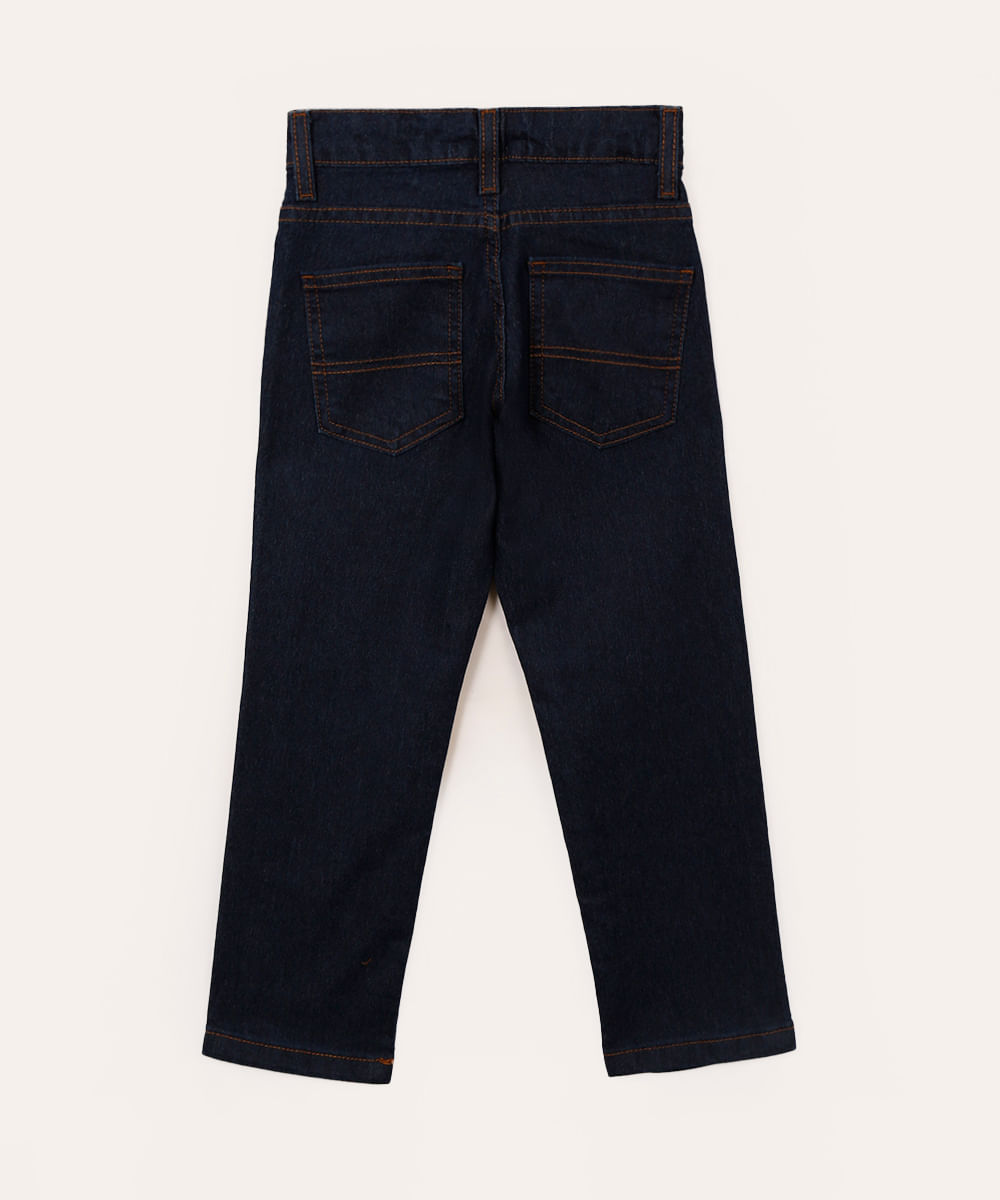 calça jeans skinny com bolsos infantil azul
