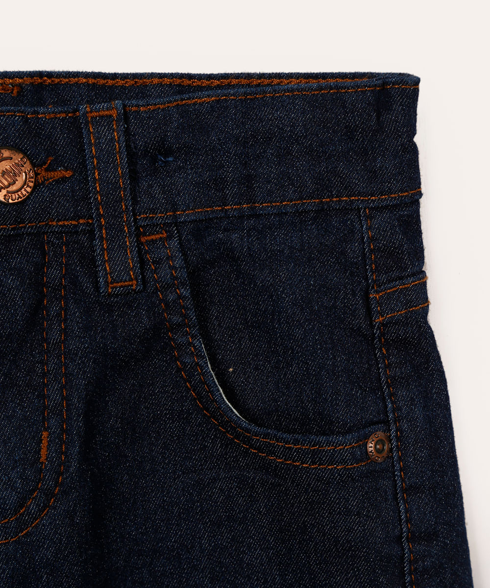 calça jeans skinny com bolsos infantil azul
