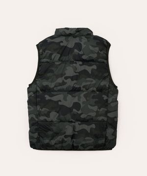 colete puffer infantil camuflado verde militar