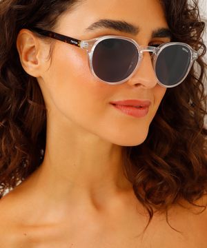 óculos de sol redondo triton transparente