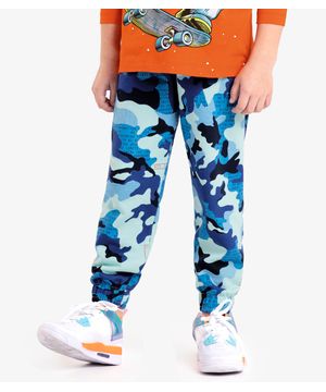 Calça Infantil Masculina Camuflada Rovi Kids Azul