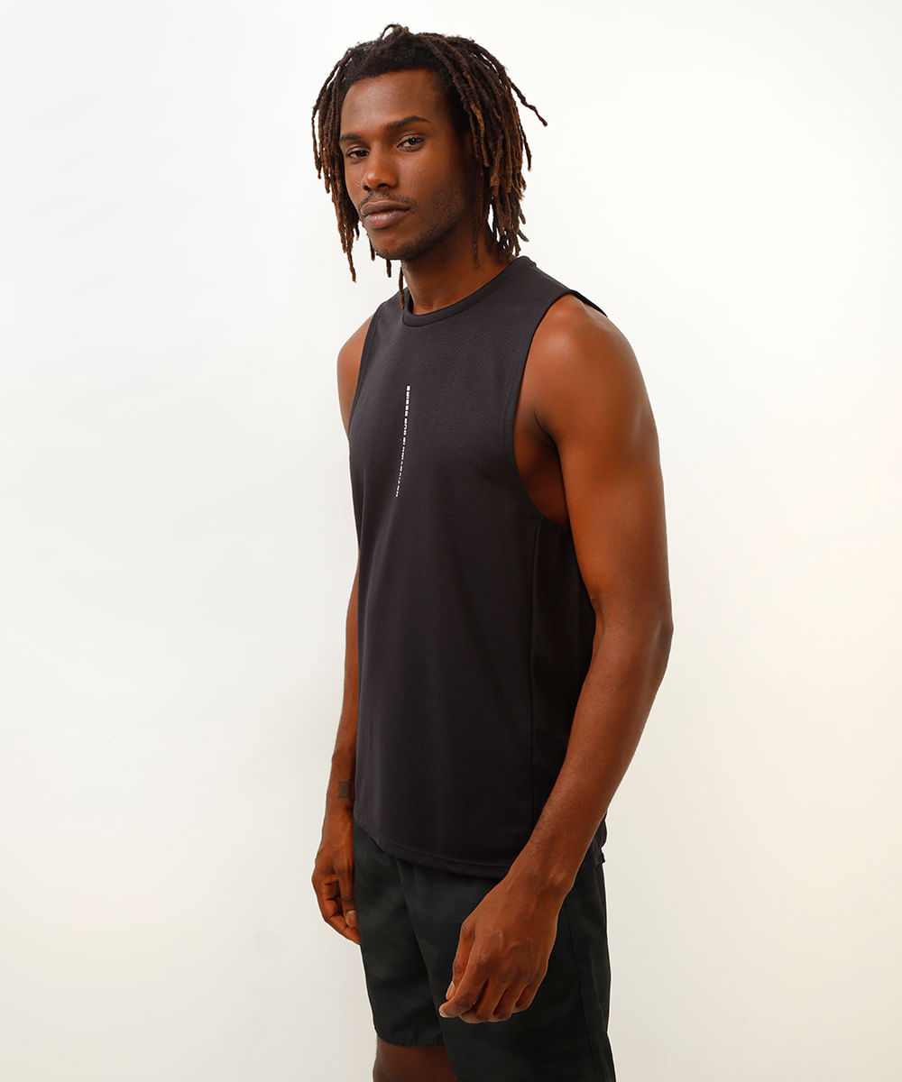 regata muscle fit básica esportiva preto