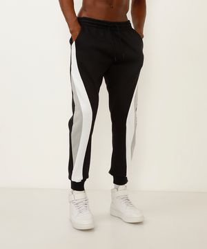 calça jogger de moletom esportiva ace preta