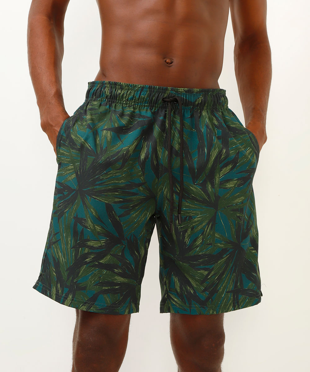 short cós elástico folhagem verde