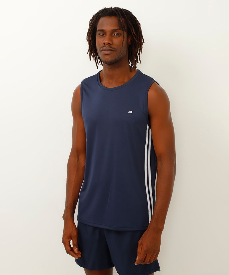 regata com listras esportiva ace azul marinho