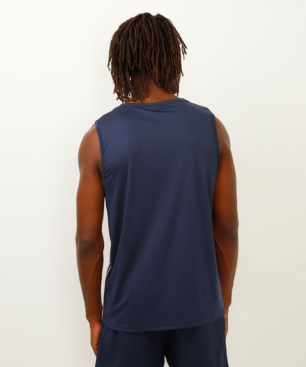 regata com listras esportiva ace azul marinho